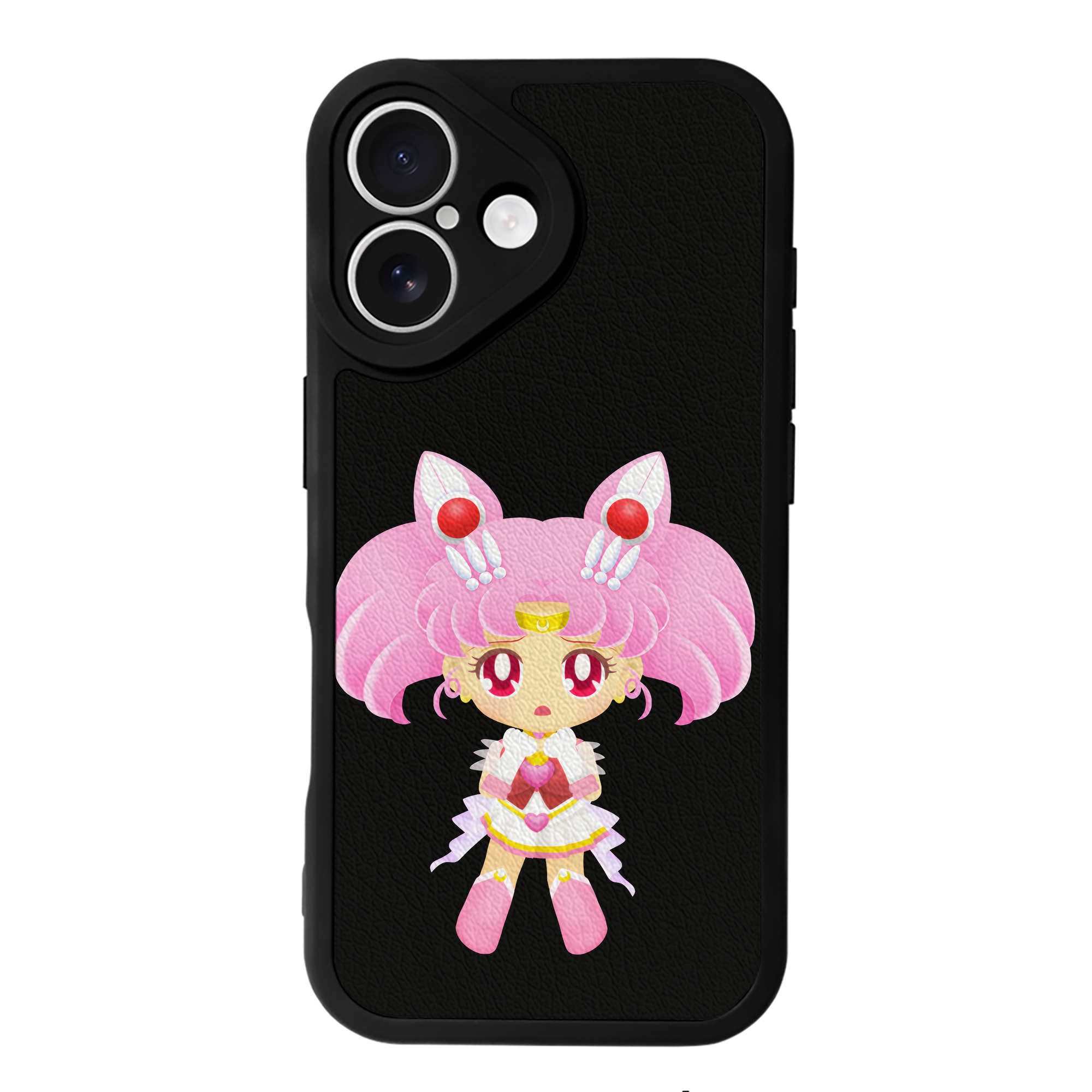 （画像用） 美少女戦士セーラームーン ちびうさ Sailor Moon Chibiusa Tsukino Usagi Small Lady Serenity 【iPhone 16シリーズ対応】シリコンスマホケース（レザー調） 材質：シリコン